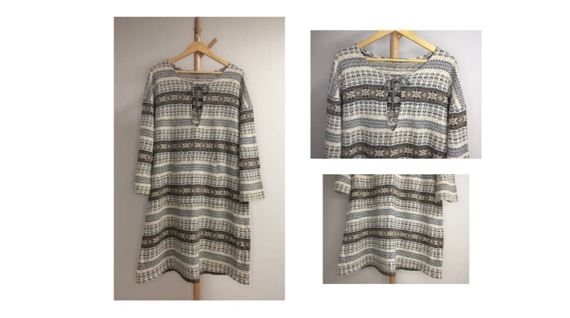 빈티지 에스닉 브라운 베이지 원피스 상품이미지1