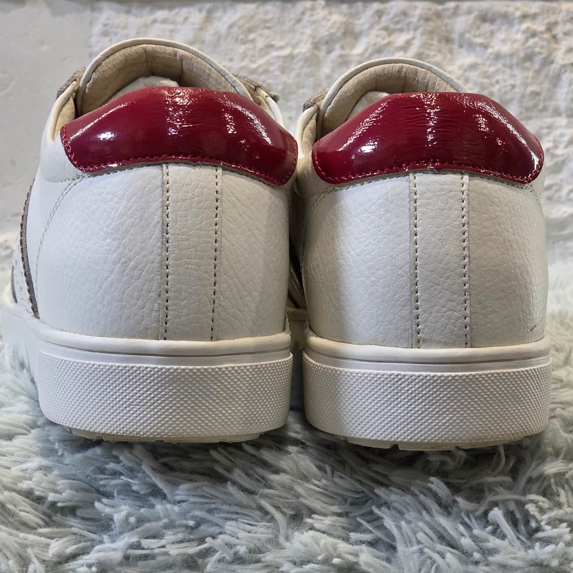 3q-2:니콜리 피지오 이탈리 가죽 스니커즈 화이트-레드 (245mm) 상품이미지3