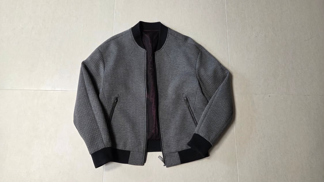 시스템 옴므 기하학 니트  블루종 점퍼 상품이미지2