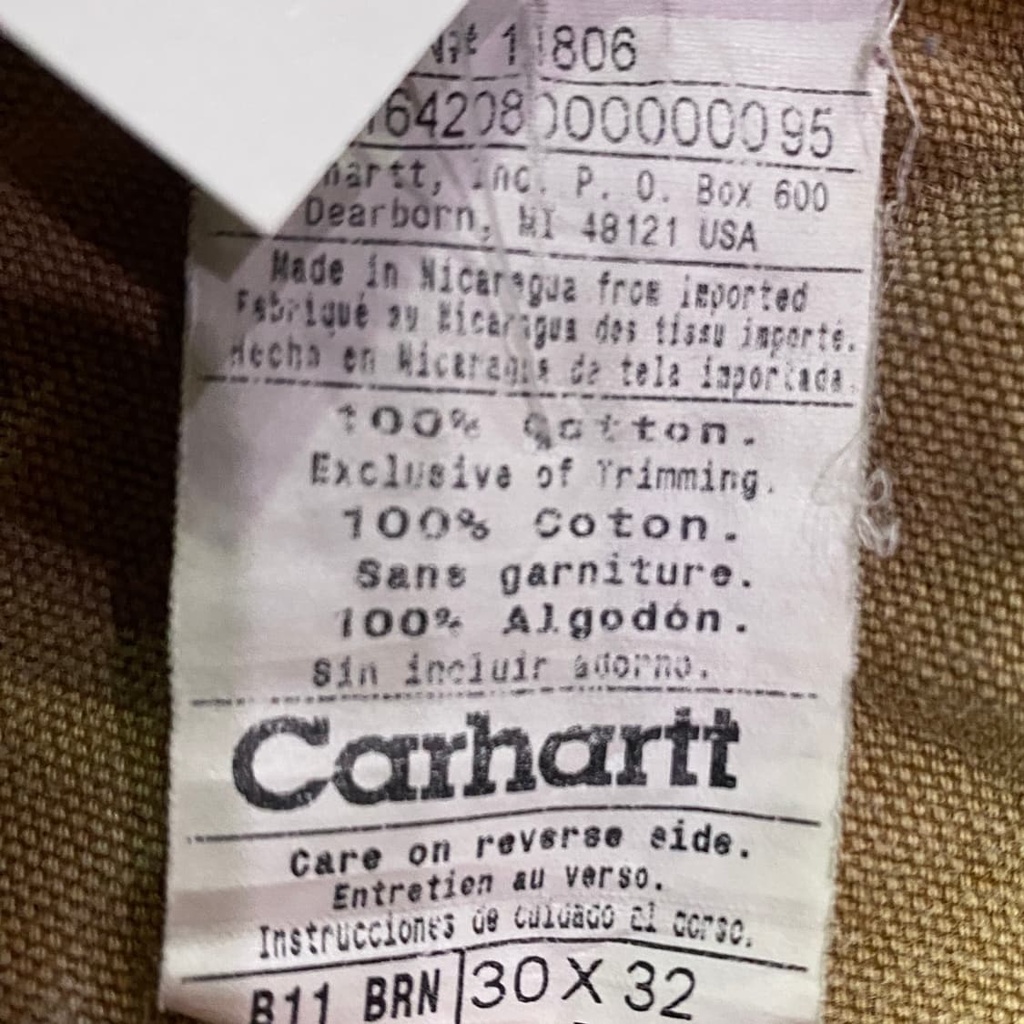 칼하트 싱글니 베이지 워크팬츠 B3997 상품이미지4