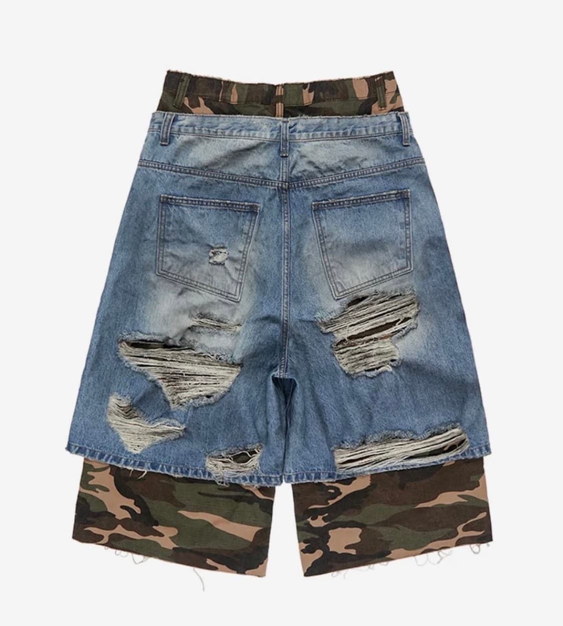 선데이오프클럽 레이어드 카모 버뮤다 팬츠 상품이미지2