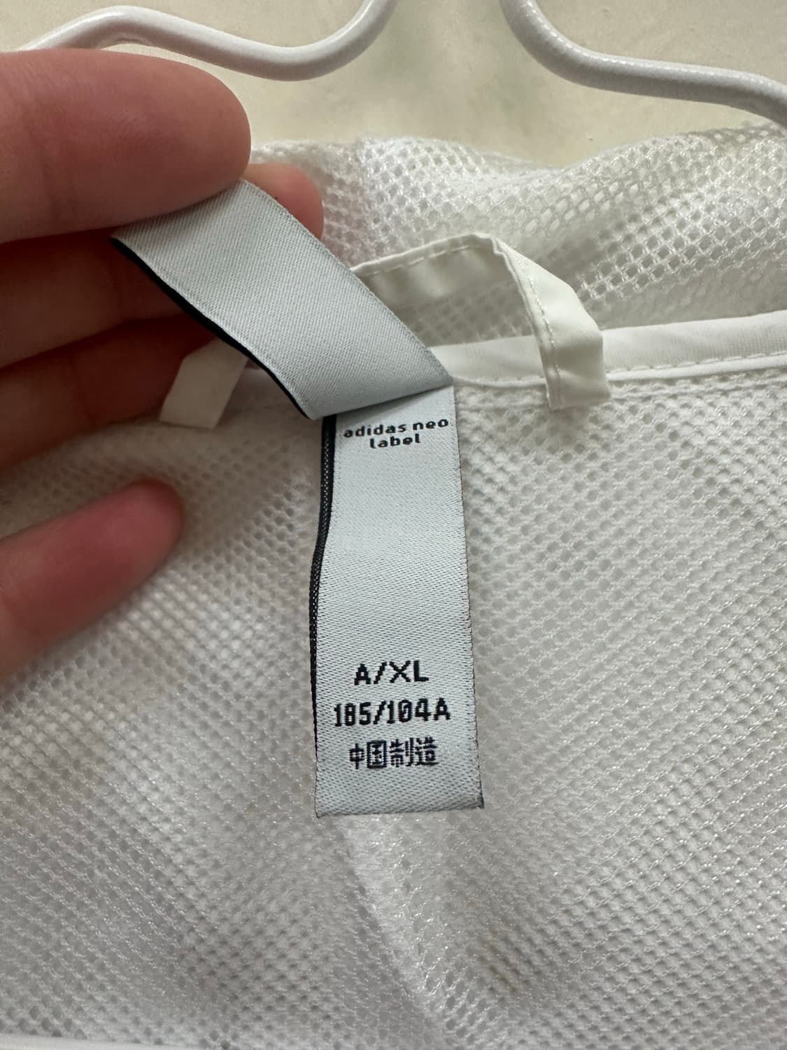 아디다스 화이트 후드 바람막이 집업 상품이미지5