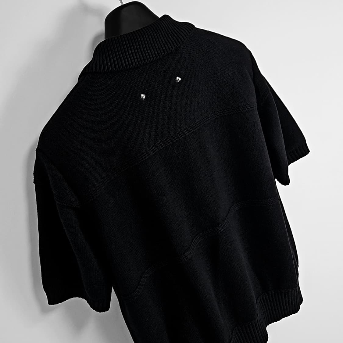 Kamajin 웨스턴 리벳 트러커 하프 니트 (black) 상품이미지7