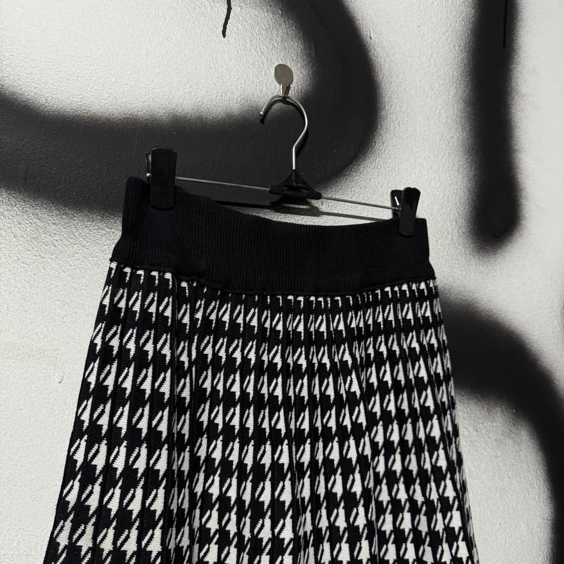 VTG 빈티지 울 혼방 체크 패턴 플레어 롱 스커트 상품이미지3