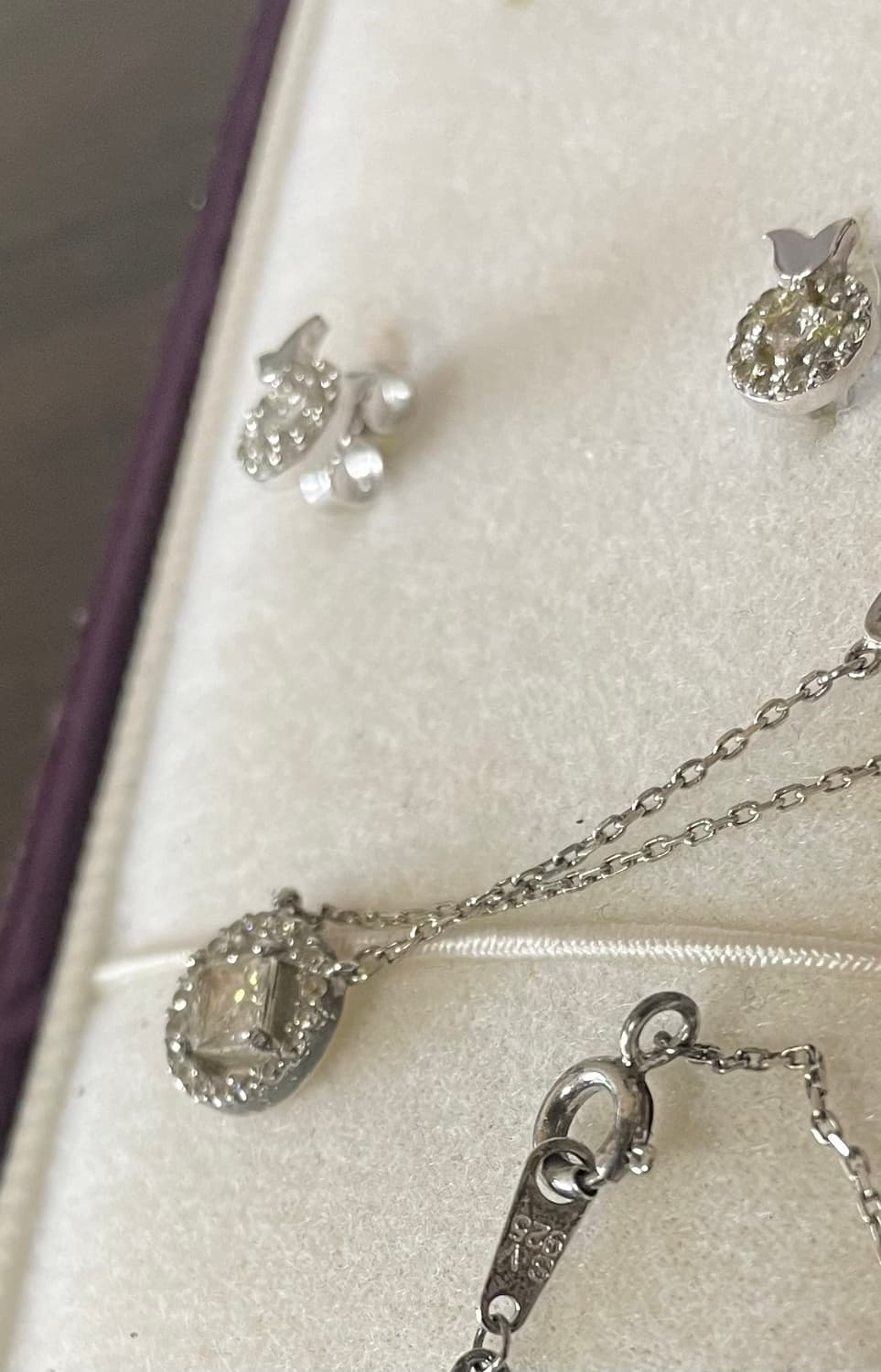 [정품]티르리르 튤리 목걸이 귀걸이 세트 실버925 시그니처튤립 큐빅 상품이미지7