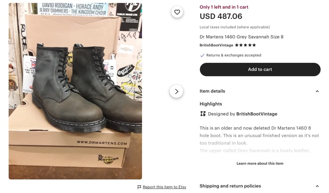 [정품] 닥터마틴 1460 사바나 그레이 부츠 워커 상품이미지6