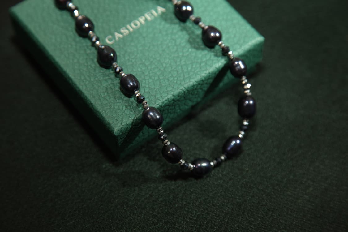 CASIOPEIA #046 Black Pearl Navy Necklace 상품이미지1