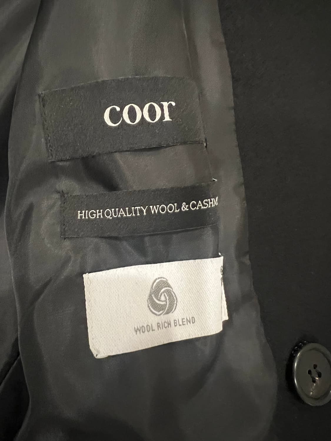 쿠어 coor 캐시미어20 오버핏 더블롱 코트 블랙 S 상품이미지4