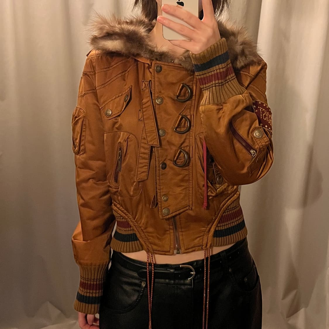 에고이스트 퍼 후드 숏 자켓 상품이미지2