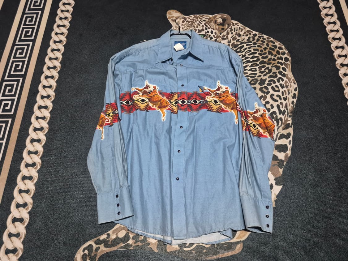 90's 랭글러 웨스턴 버튼다운 셔츠 XL 정품 상품이미지1