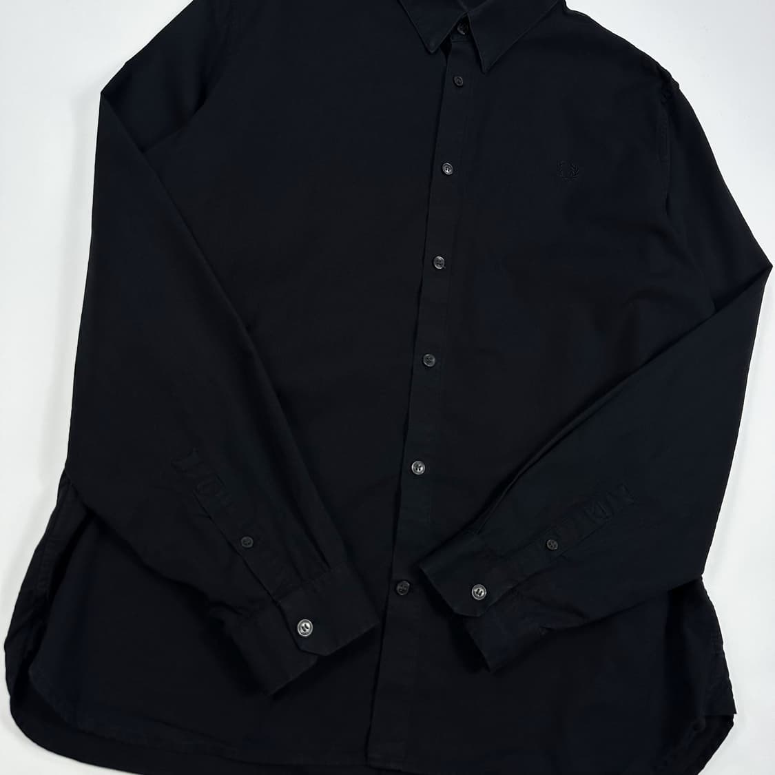프레드페리 클래식 자수 셔츠 블랙 XL 상품이미지3