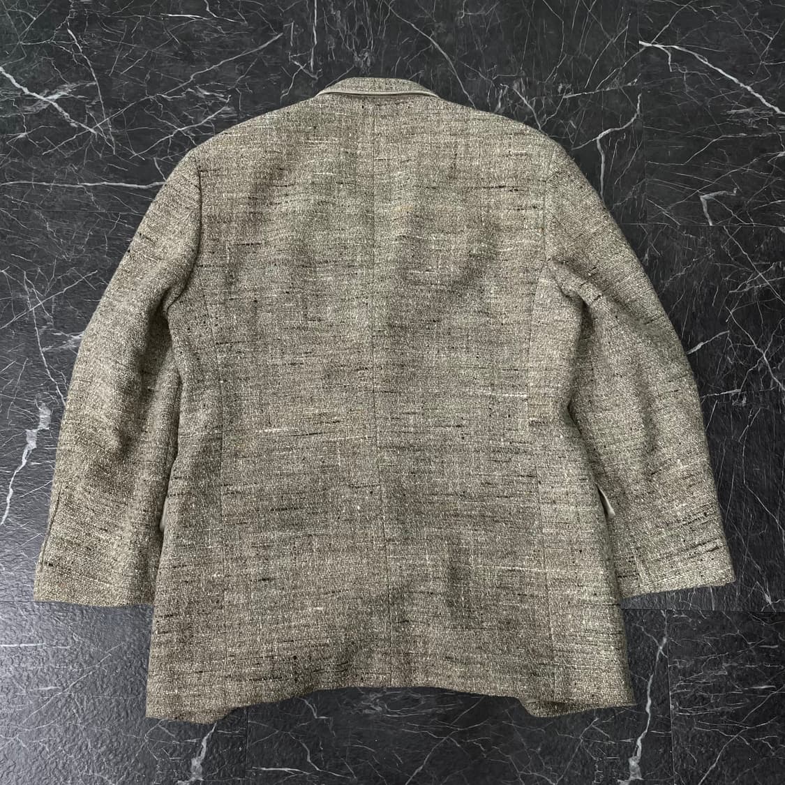 XL 이세이 미야케 모자이크 패턴 울 트위드 블레이저 상품이미지6