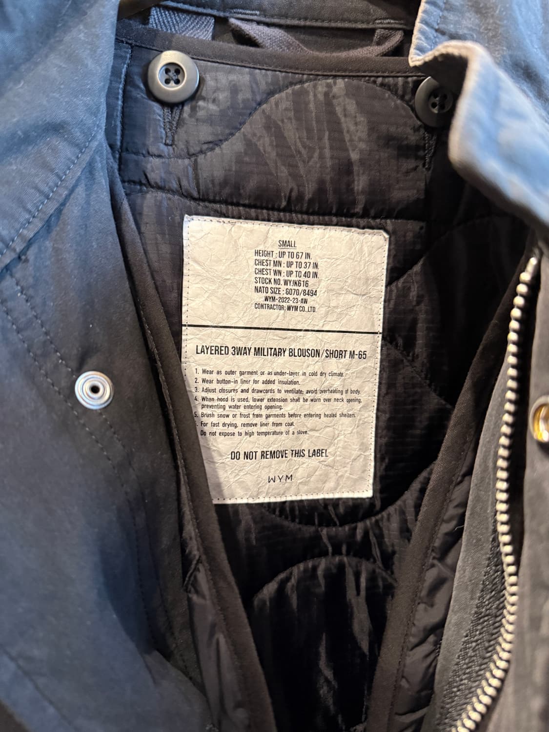 WYM 숏 m-65 파카 S(XL) 상품이미지5