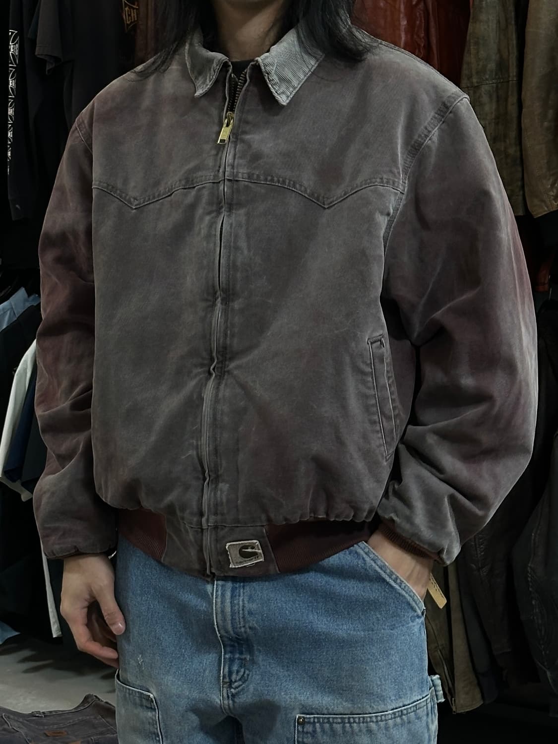 90’s USA Made 칼하트 J14 BRG 칼하트 버건디 디트로이트 상품이미지10