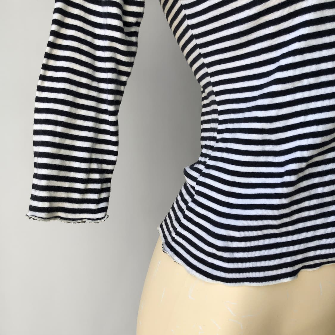 레이스 스트라이프 7부 티셔츠 상품이미지4