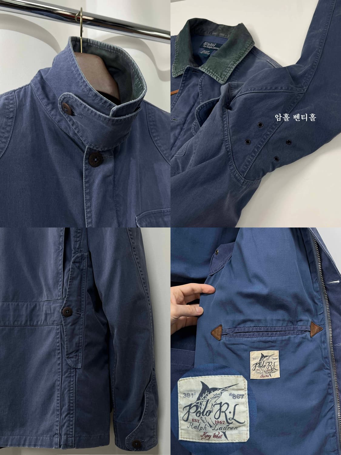 폴로 랄프로렌 워시드 오션블루 피셔맨 모호크 헌팅 자켓 상품이미지6