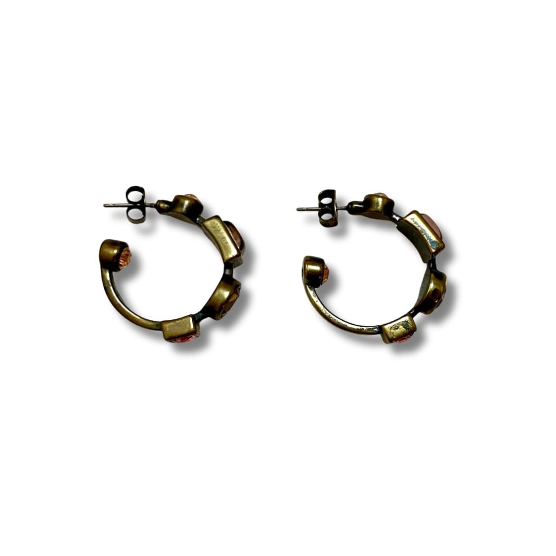 Bronze Crystal Hoop Earrings 상품이미지2