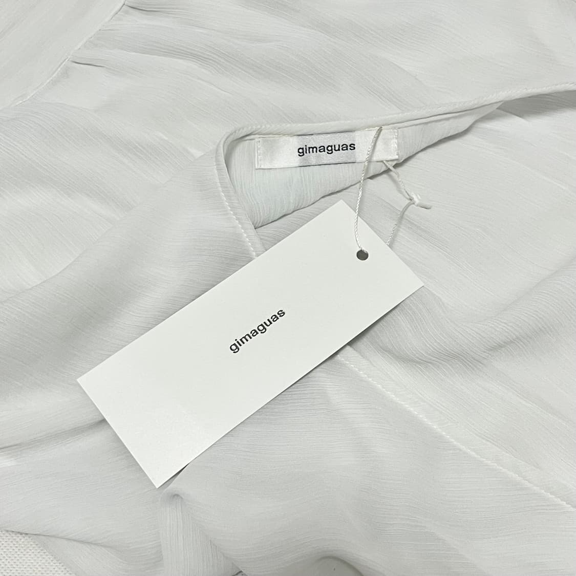 [XS,S,M]기마구아스 Boa 시어 홀터넥 슬리브리스 탑/화이트 상품이미지3