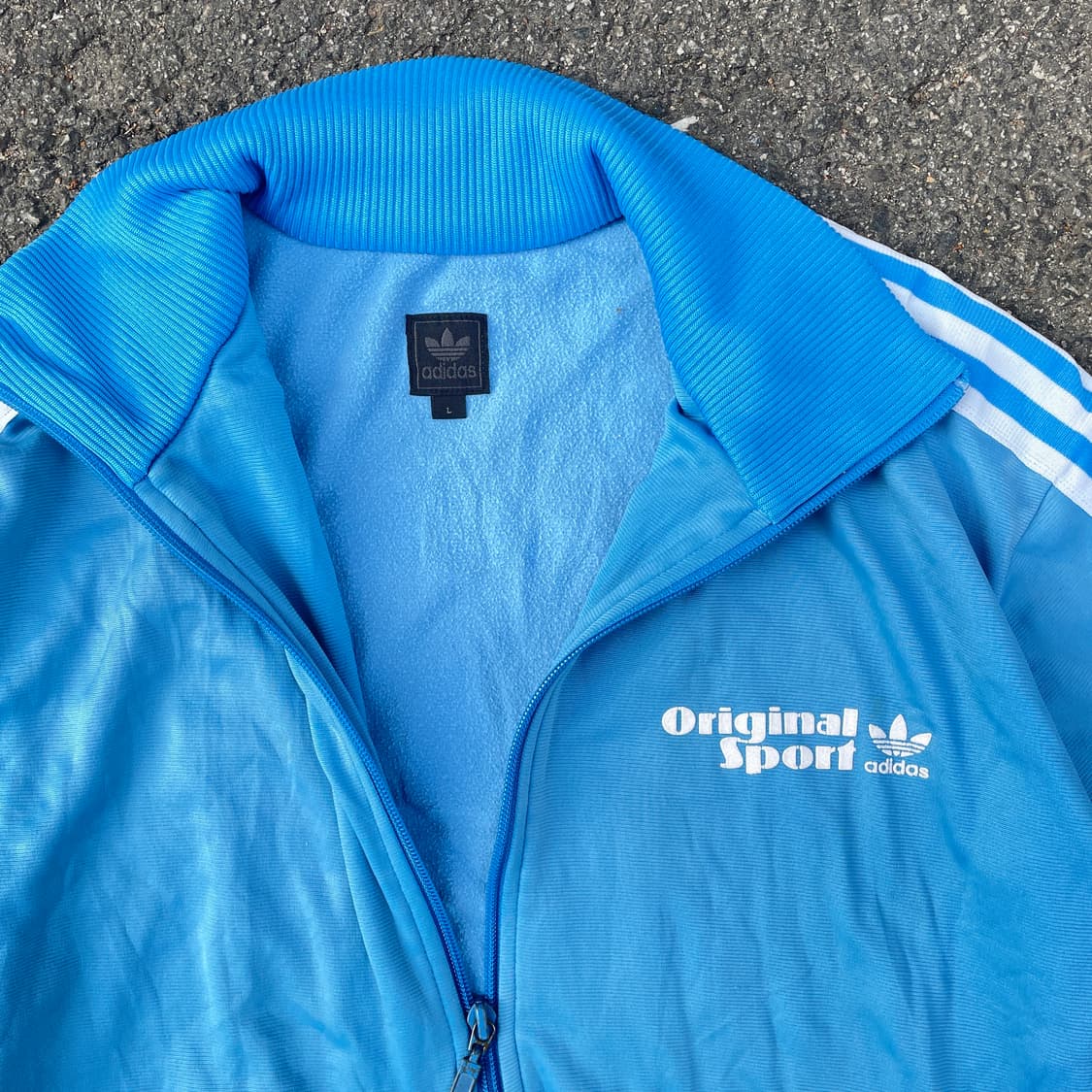 00s 아디다스 대대장 스카이블루 오리지날 져지 올드스쿨 트랙탑 L 상품이미지7