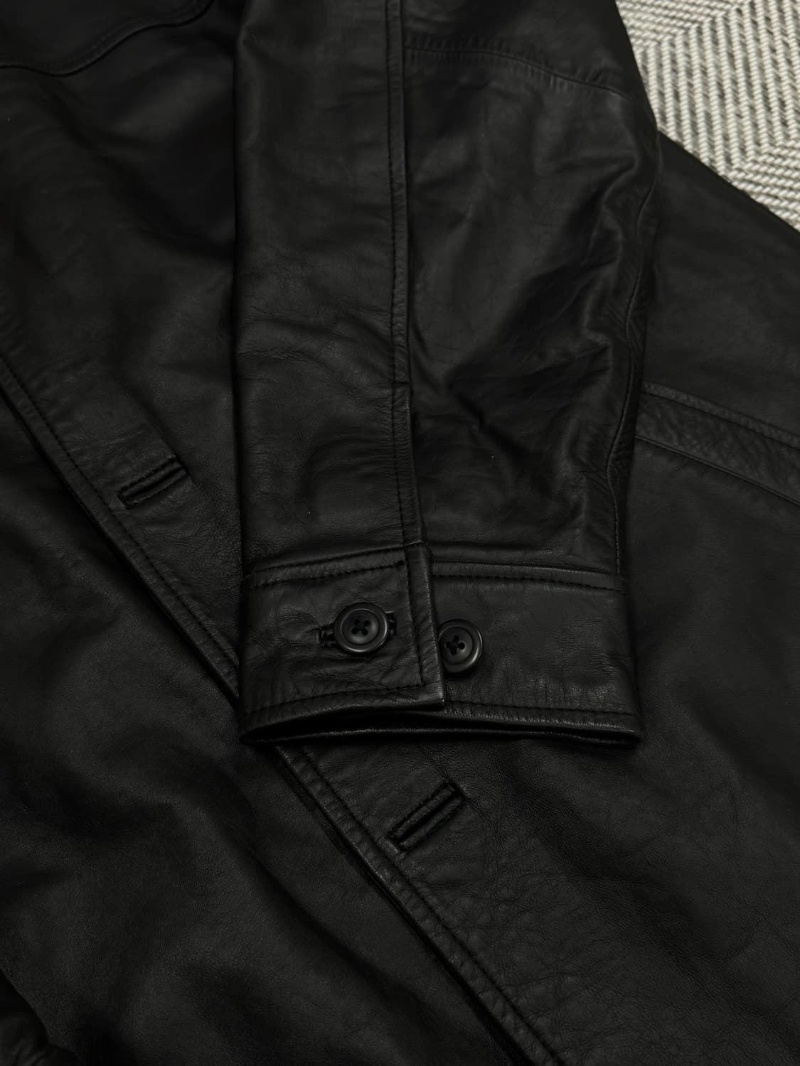 올드 갭 레더 빈티지 카 코트 블랙 L사이즈 상품이미지3