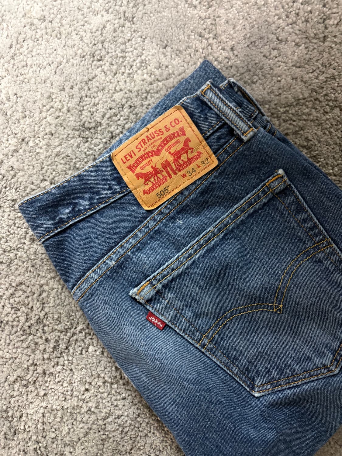 Levis 리바이스 505 레귤러 스트레이트 34/32 데님 상품이미지5