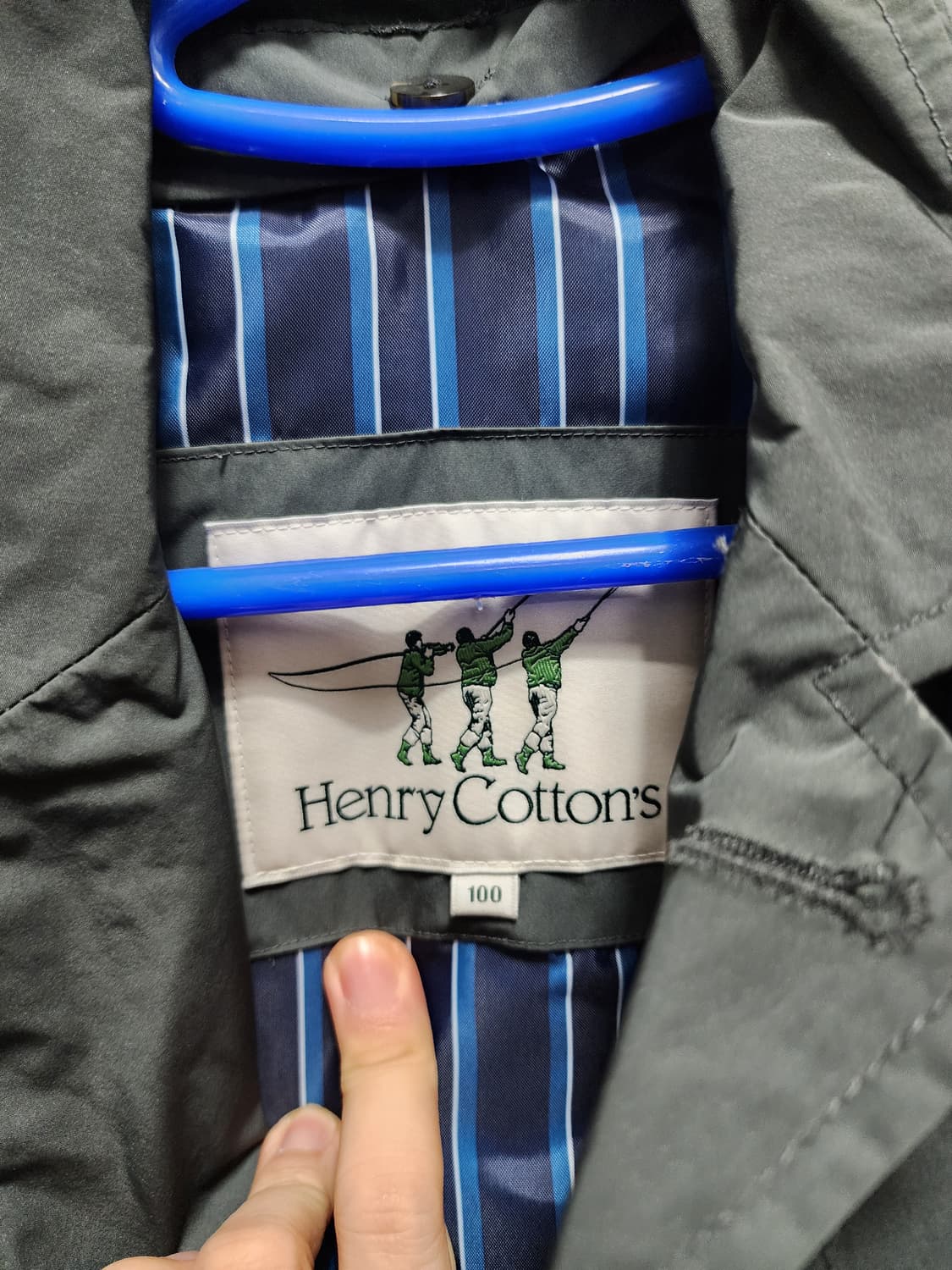 (내피포함) 헨리코튼 아메카지 카키색 트렌치코트  상품이미지8