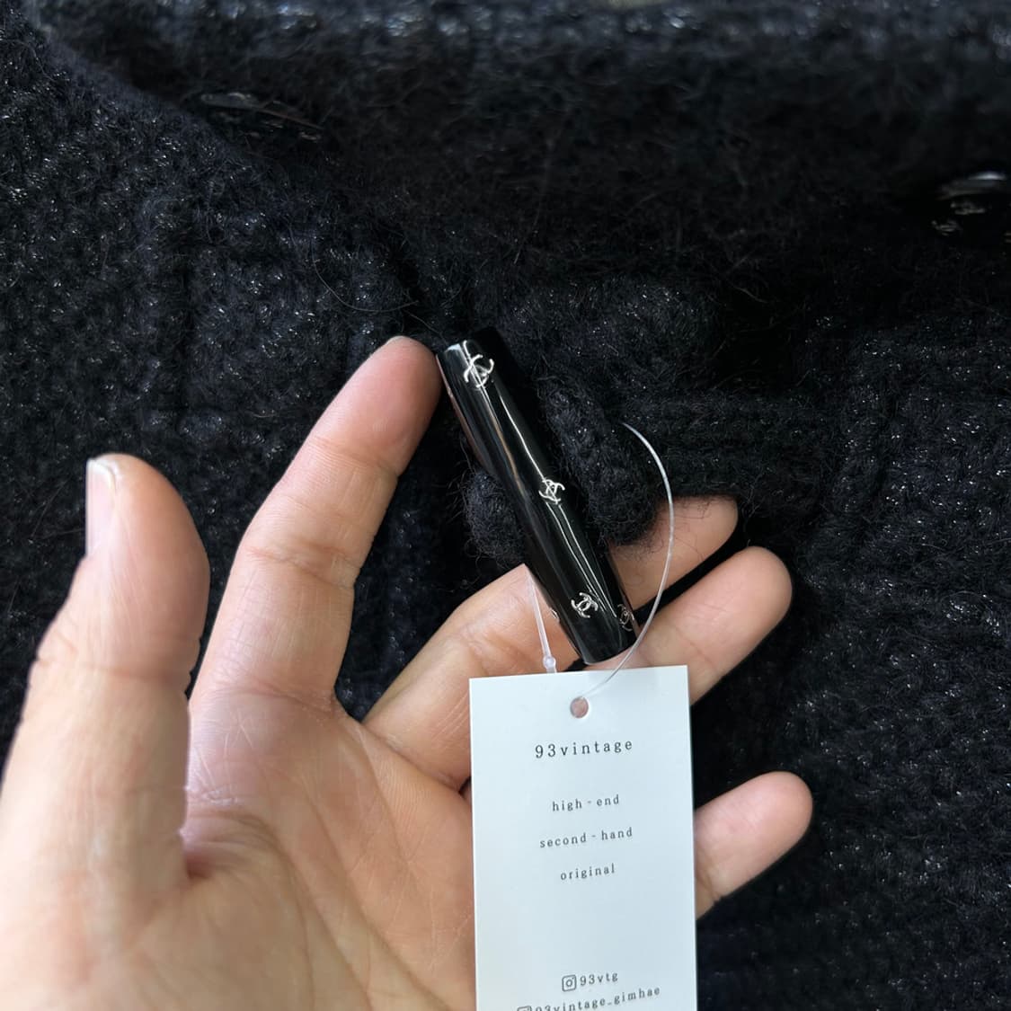 16274 - 21F/W 샤넬 알파카 울 블랙 후디드 더플 코트 상품이미지5