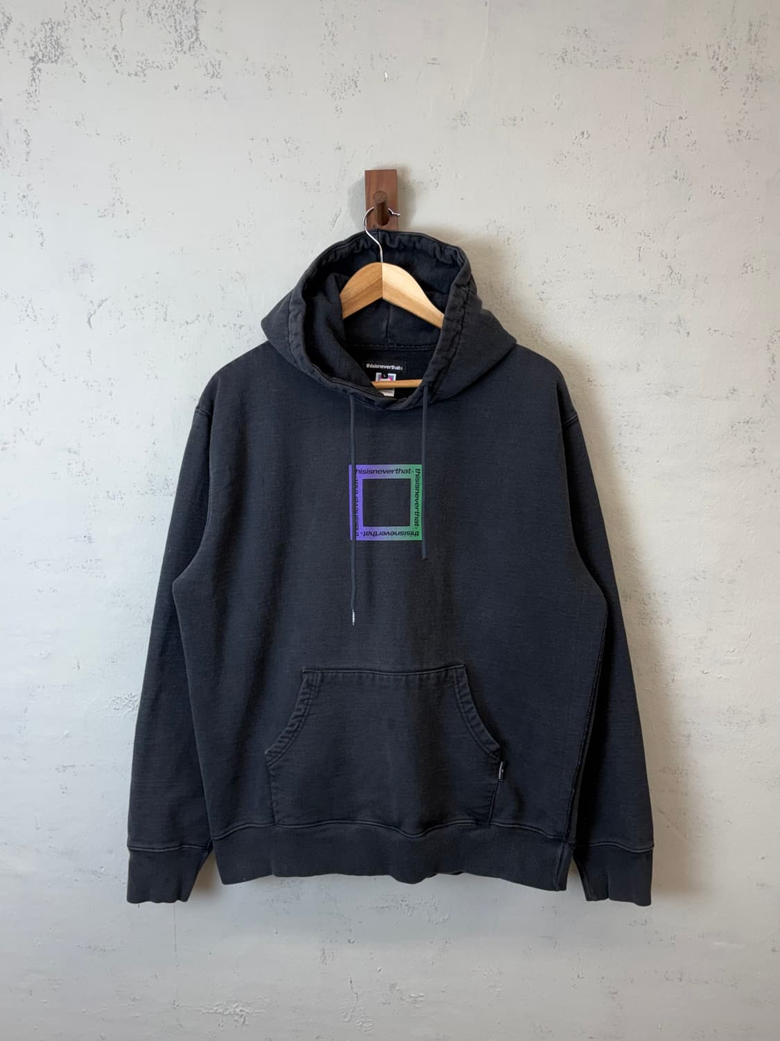 디스이즈네버댓 빈티지 헤비코튼 후드티 블랙 상품이미지1