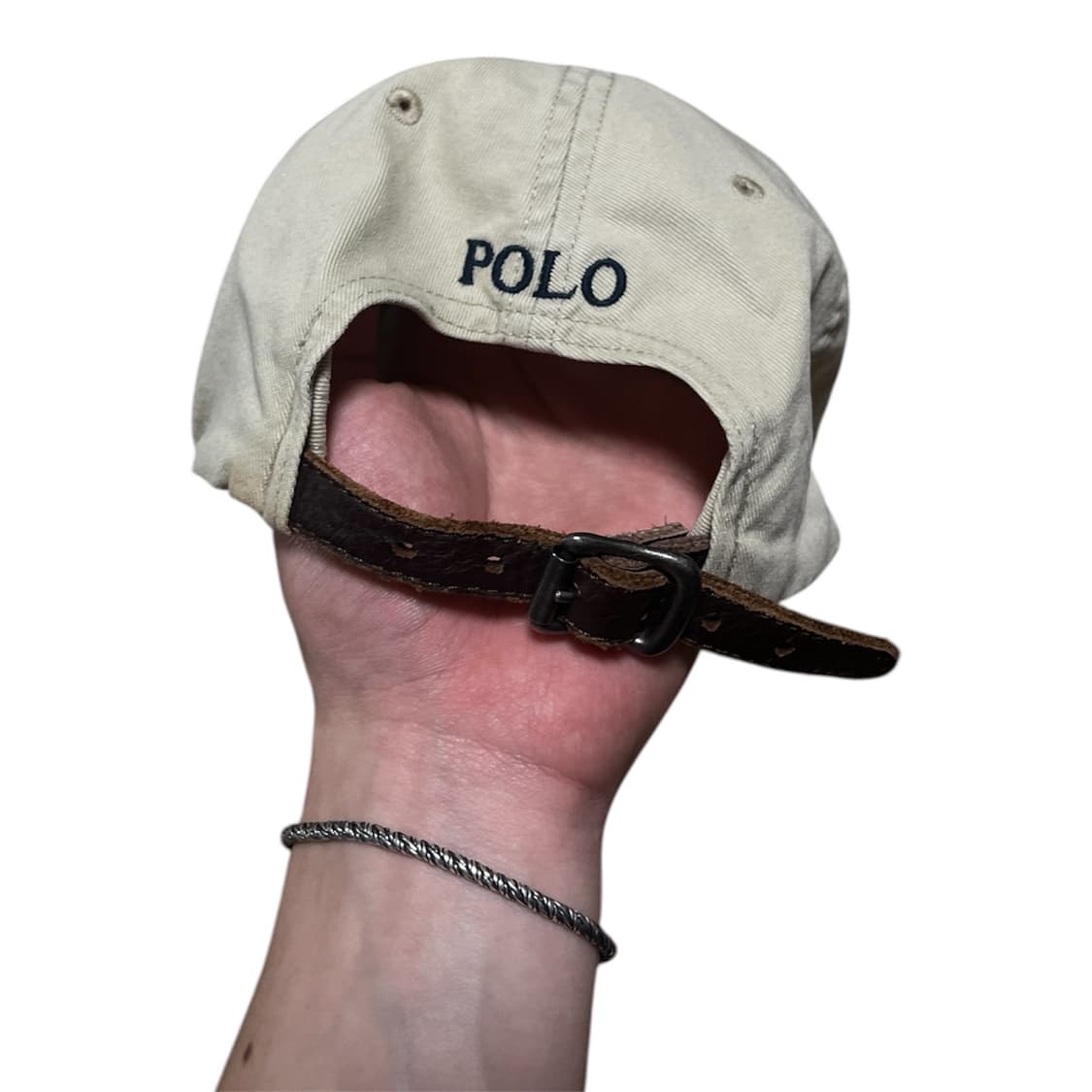 폴로 레더 스트랩 볼캡 네이비 포니 상품이미지3