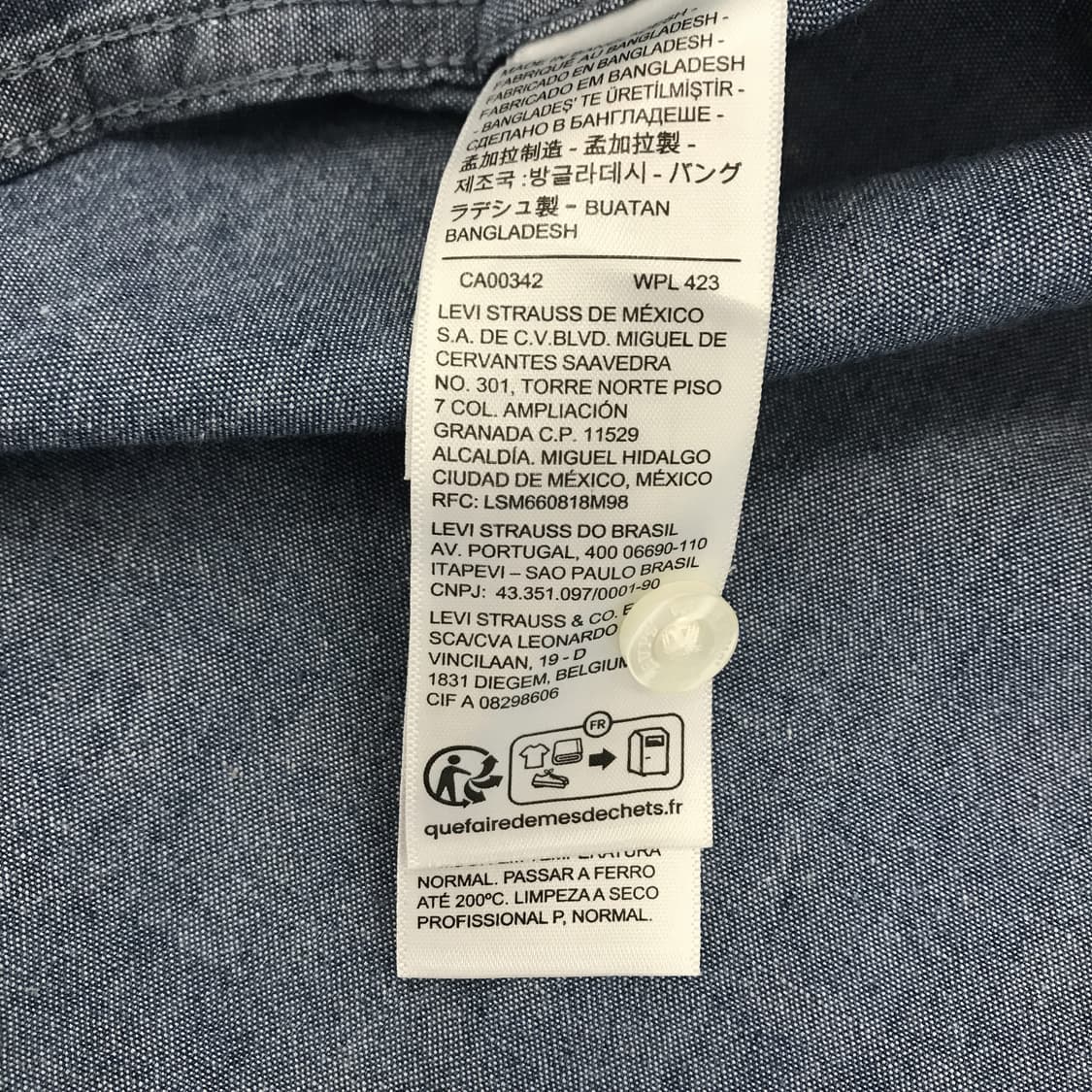 리바이스 샴브레이 웨스턴셔츠 7부 [S] 상품이미지6