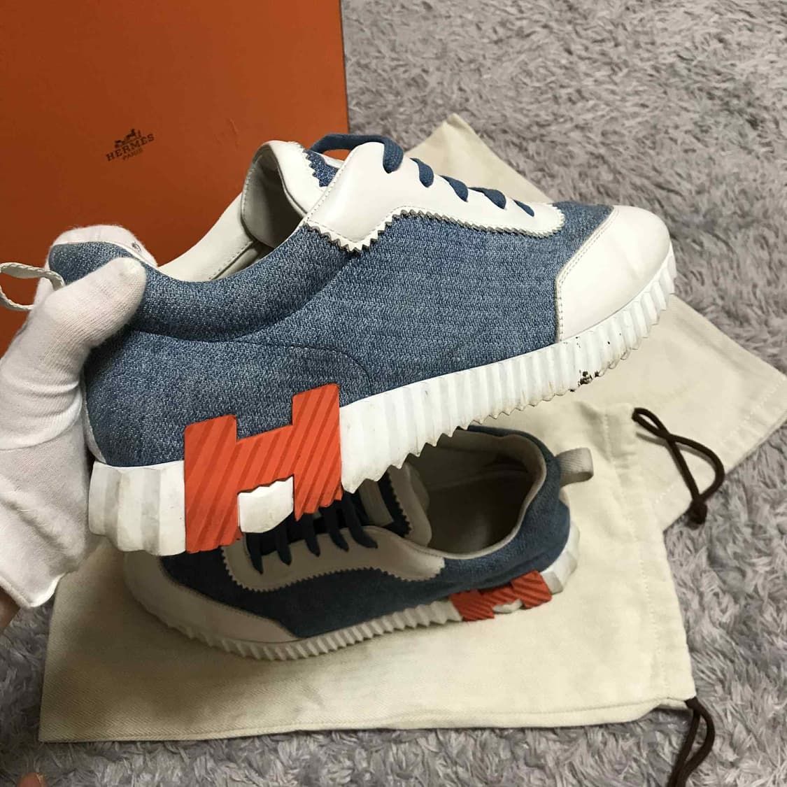 {클로젯}[41][풀구성]에르메스 바운싱 데님 스니커즈 상품이미지2