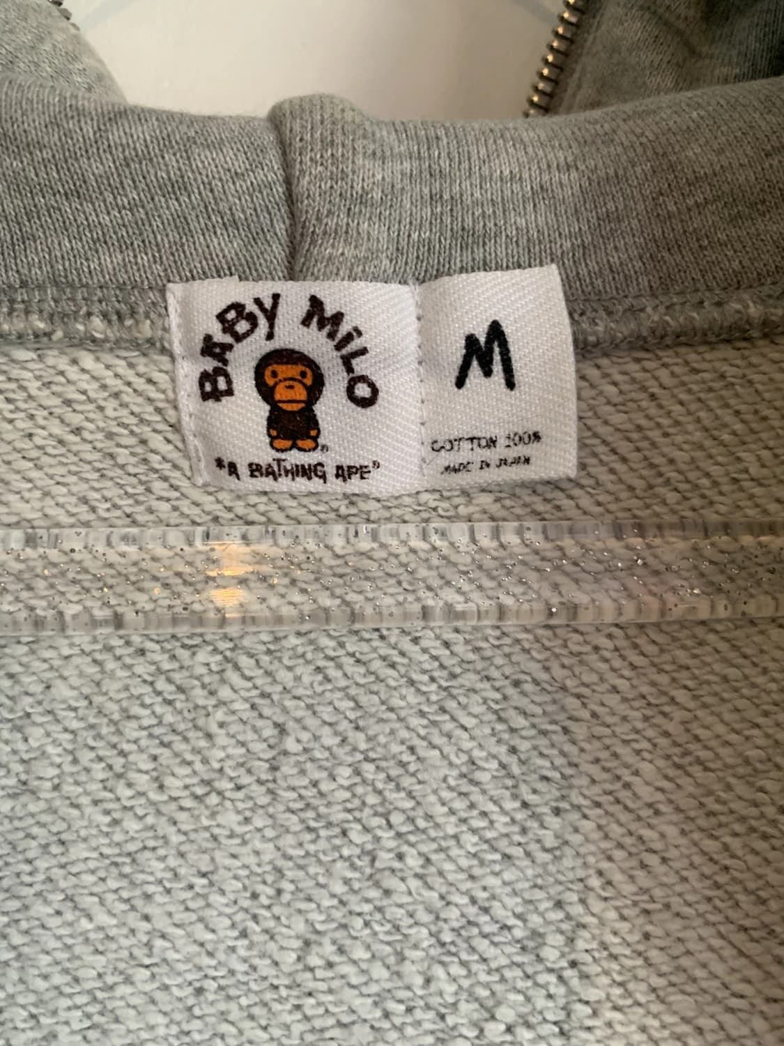 베이프 베이비 마일로 x 카우스 풀 후드집업 그레이 상품이미지5