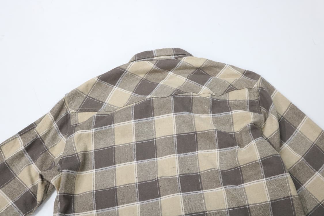 Valman 발만 웨스턴 디테일 샌드 브라운 빅체크 플란넬 셔츠 상품이미지8