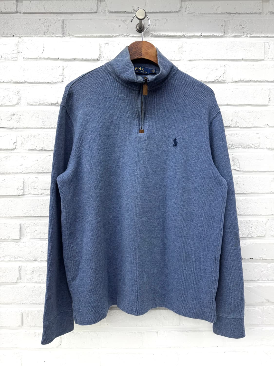 폴로 블루 반집업 니트 상품이미지3