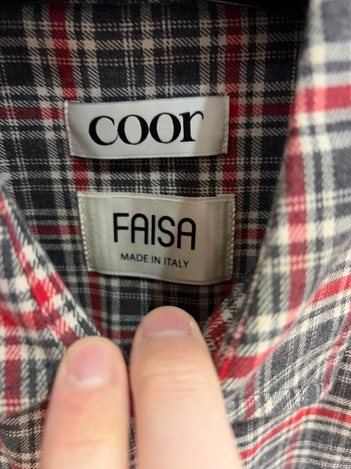 쿠어 데미지 디테일 플라넬 체크 셔츠 상품이미지3