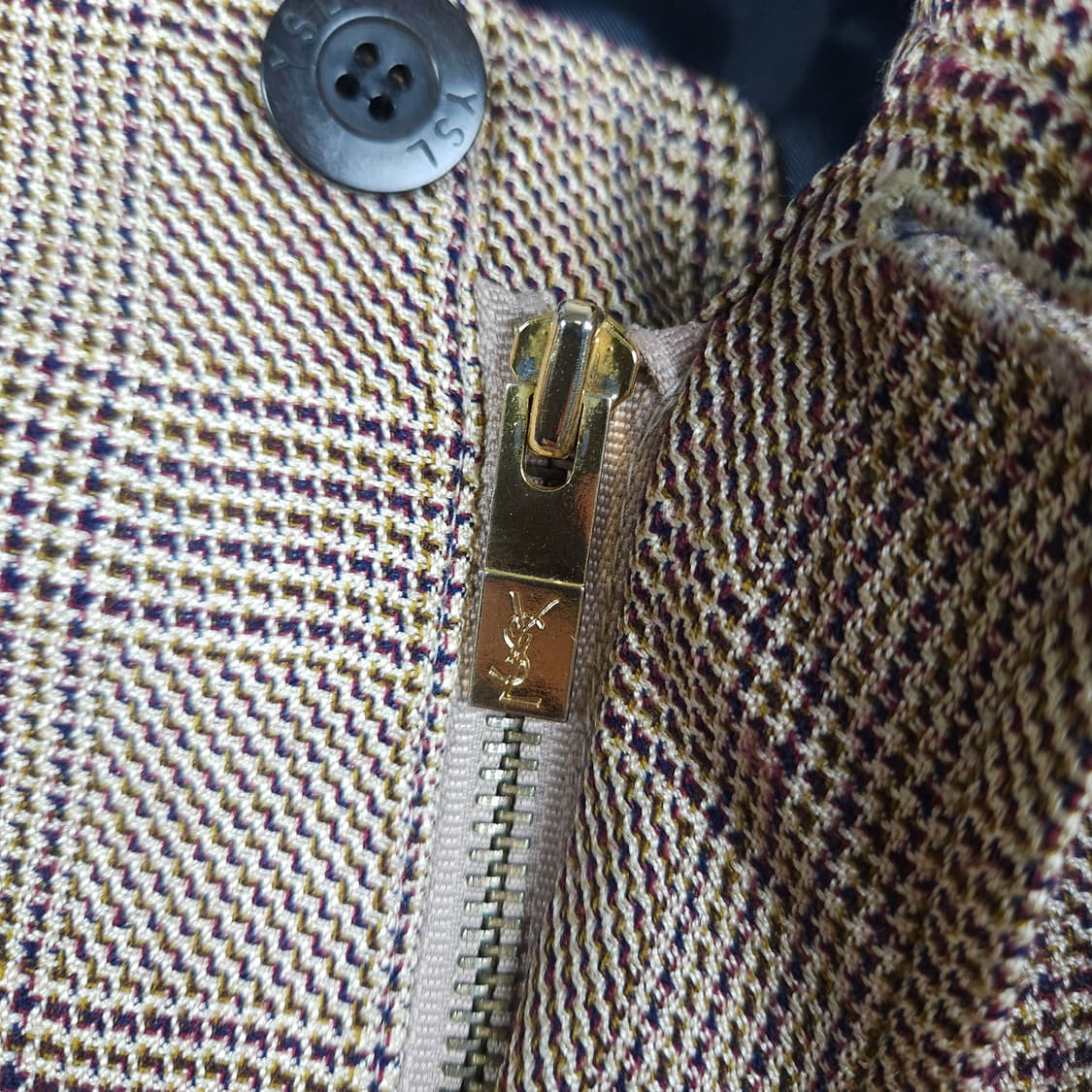 YSL 입생로랑 체크 블루종 자켓 상품이미지5