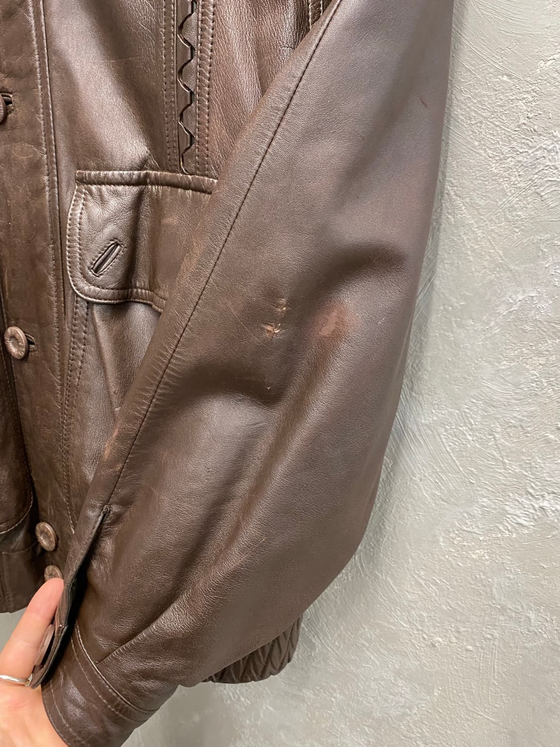 [48] 90s Torras 브라운 양가죽 레더자켓 상품이미지5