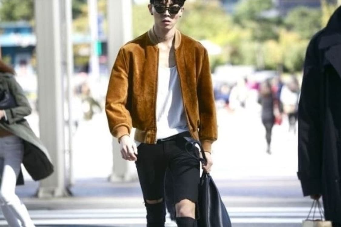 90’s 염소가죽 스웨이드 블루종 상품이미지2