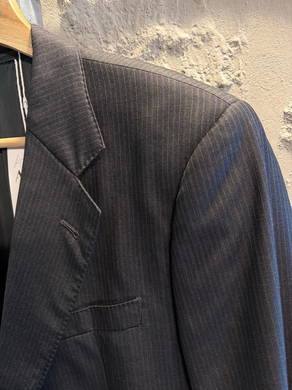 아르마니 꼴레지오니 ARMANI  핀스트라이프 울 블레이저 차콜 50 상품이미지3