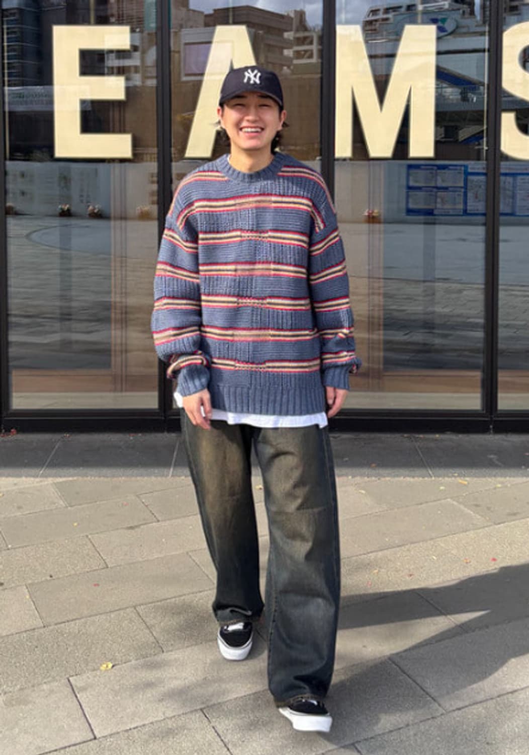 Beams 빔즈 와이드 데님 더스트 인디고 녹워싱 XL 상품이미지7