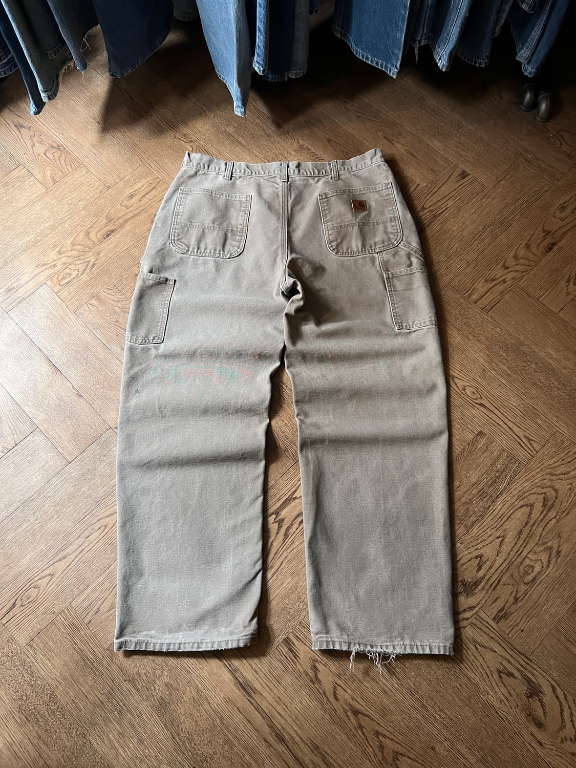 [38]칼하트 USA 더티워싱 머쉬룸 싱글니 카펜터 워크 팬츠 상품이미지2