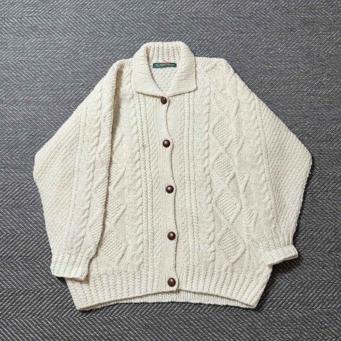 Jpn vintage 뉴요커 꽈배기 가디건 상품이미지1