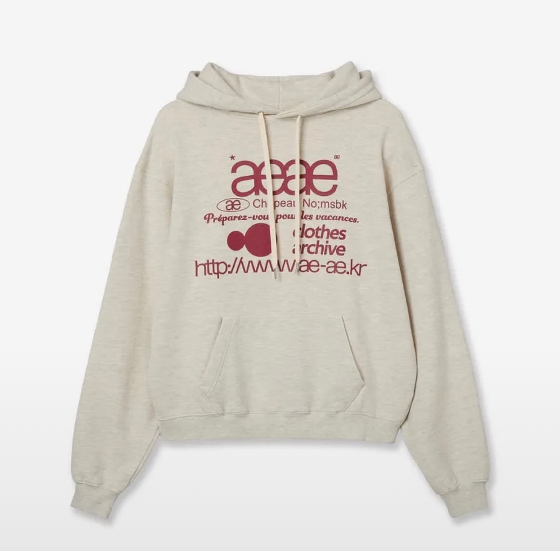 Aeae 에이이에이이 후드티 오트밀 상품이미지1