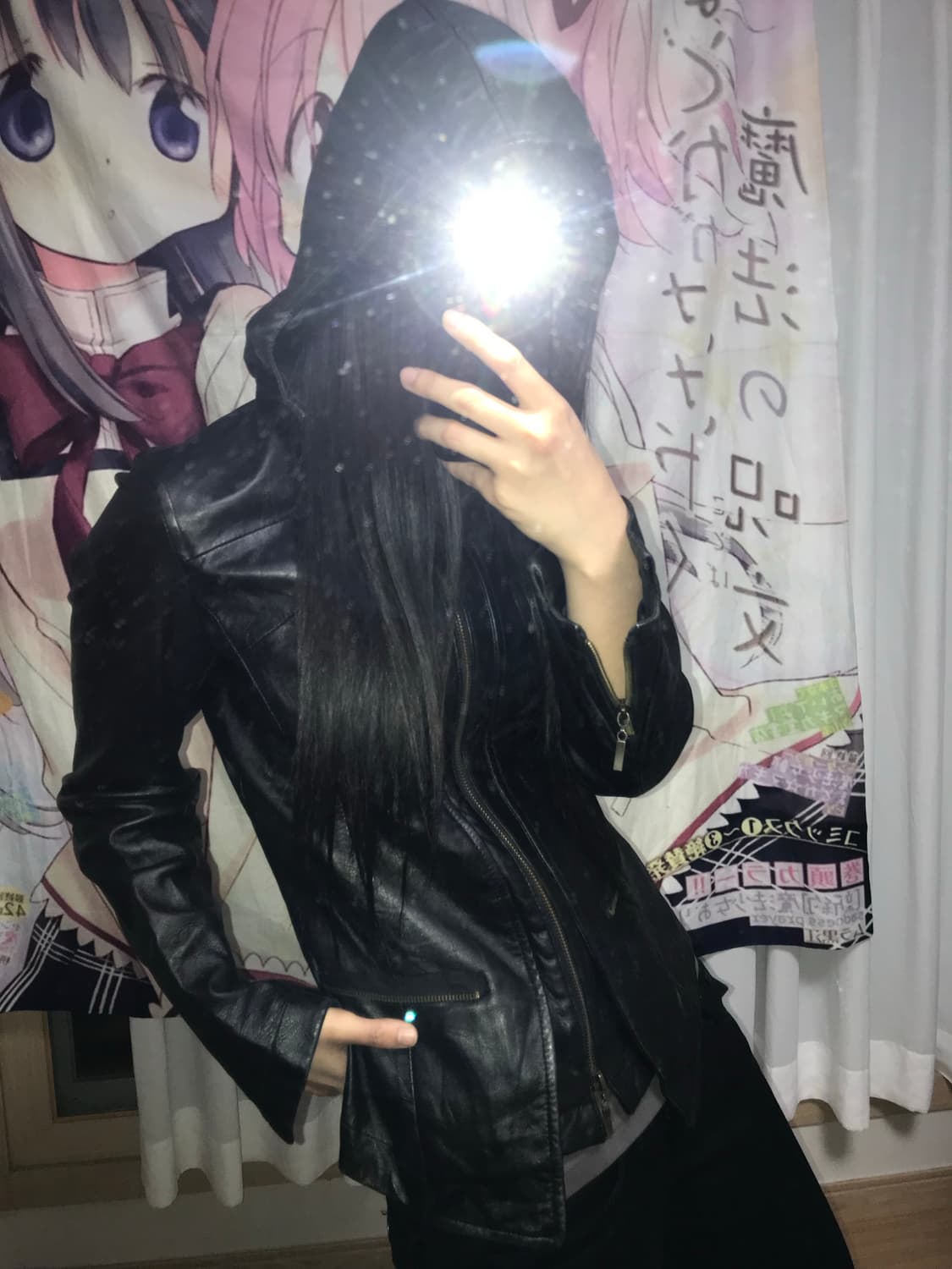 락시크 슬림핏 후드 레더자켓 상품이미지1