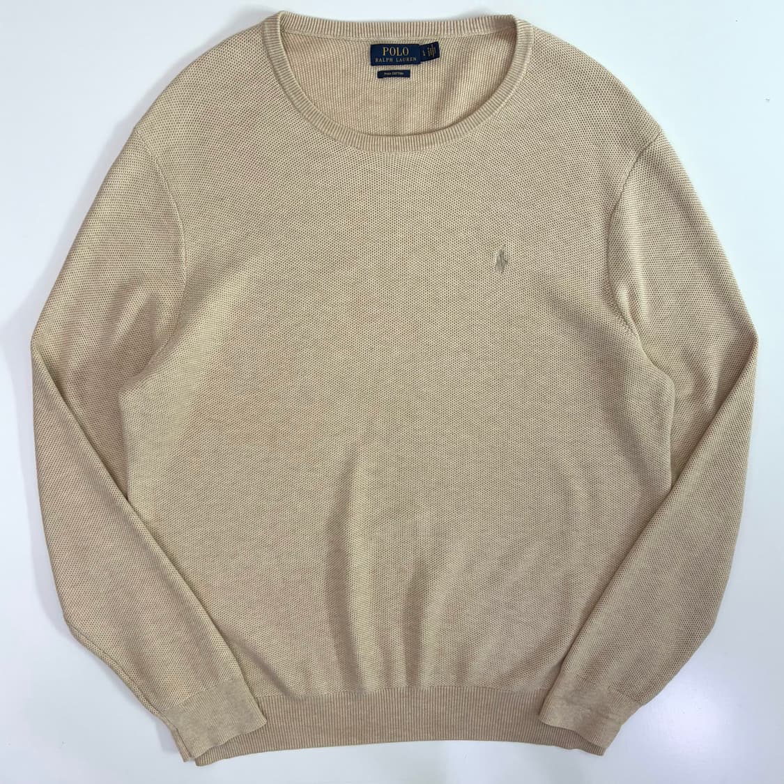 Polo  폴로 랄프로렌 신형 베이지 코튼 라운드 니트 상품이미지1