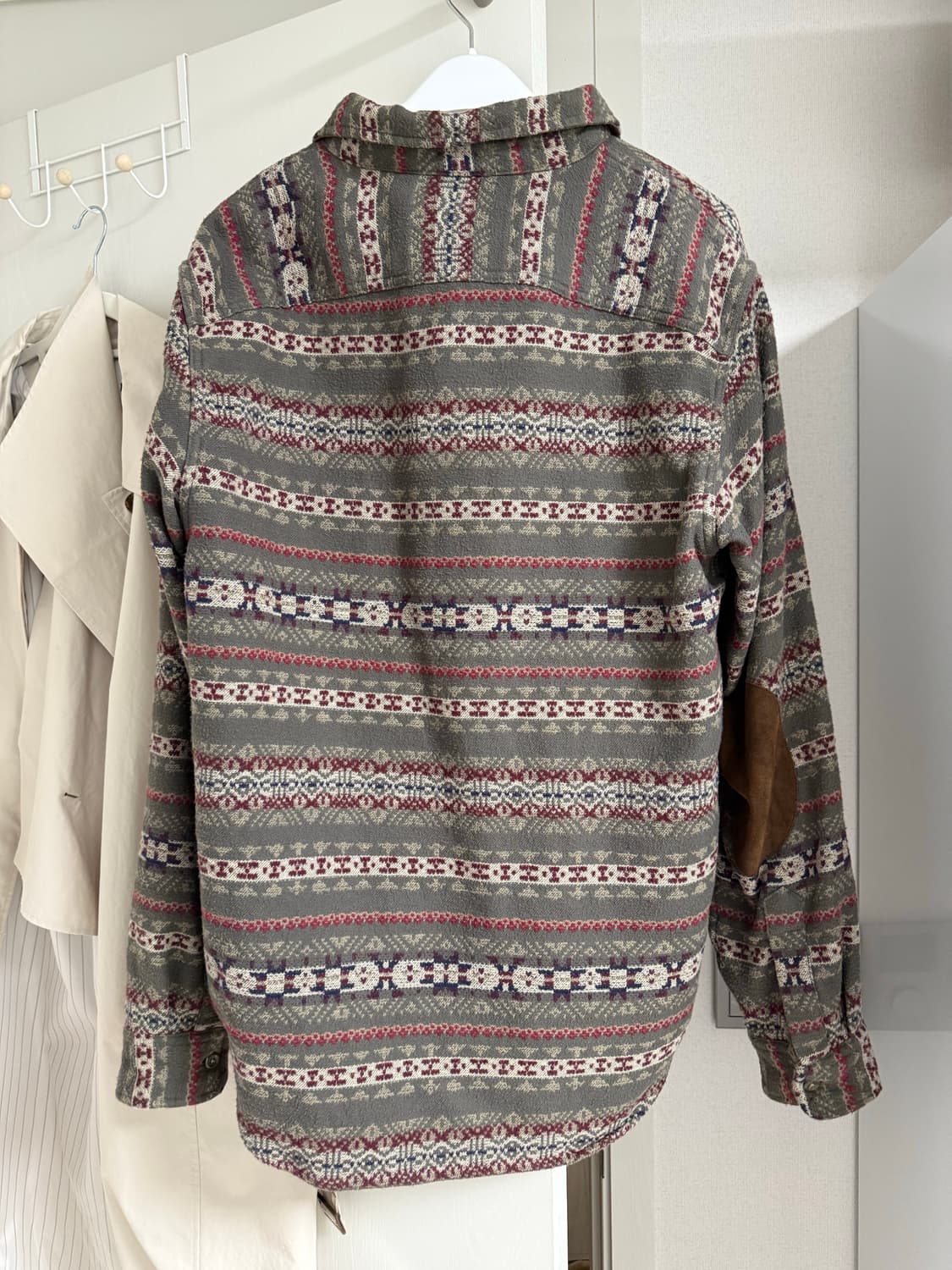 rrl 스웨이드 트림 자카드 오버셔츠 (페어아일) L 상품이미지4