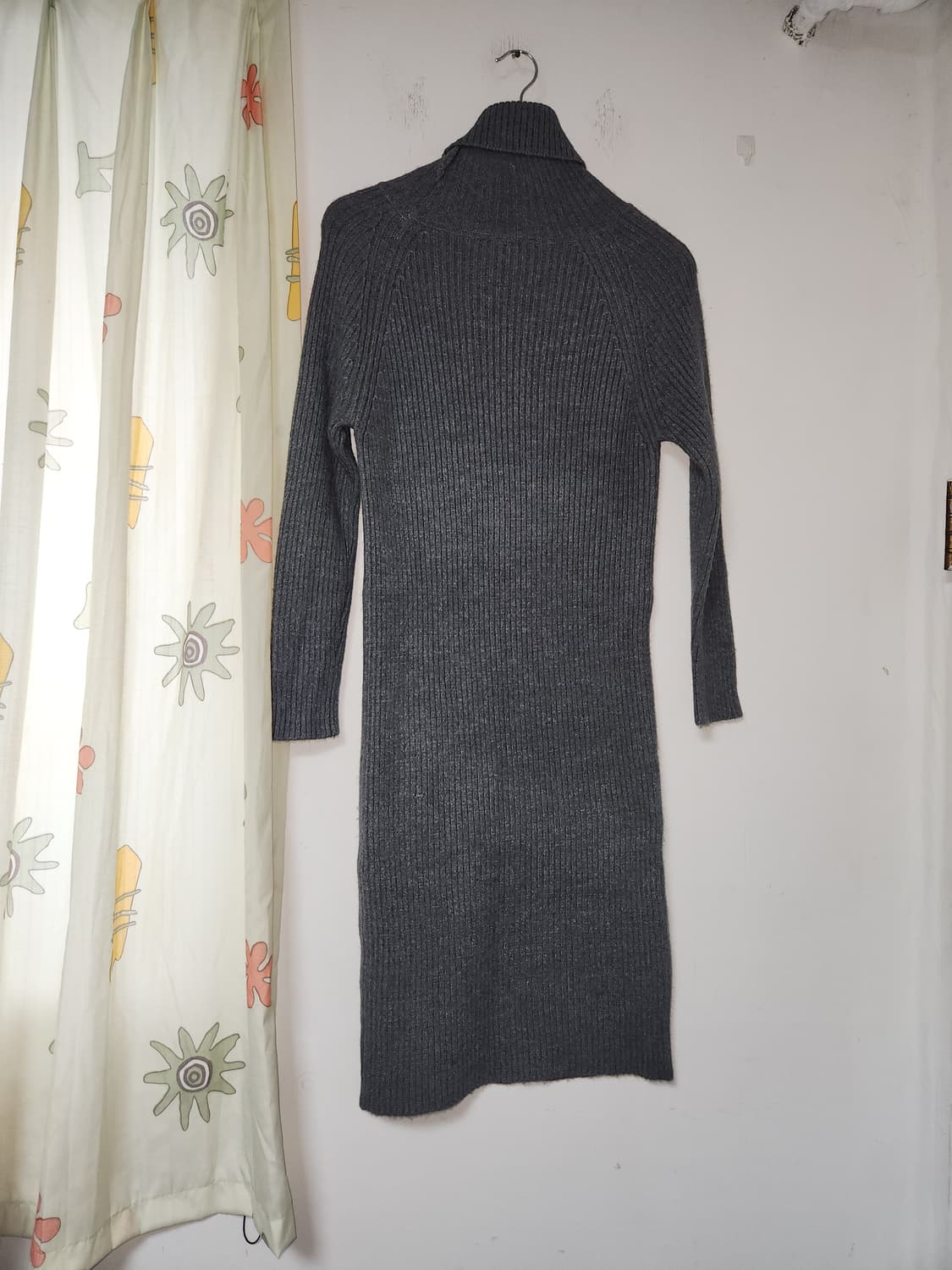 골지 니트 롱 원피스 그레이 F 상품이미지3