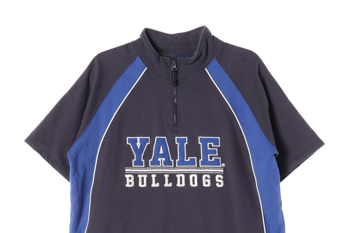 YALE 불독 아치로고 하프 집업 반팔 맨투맨 L 상품이미지3