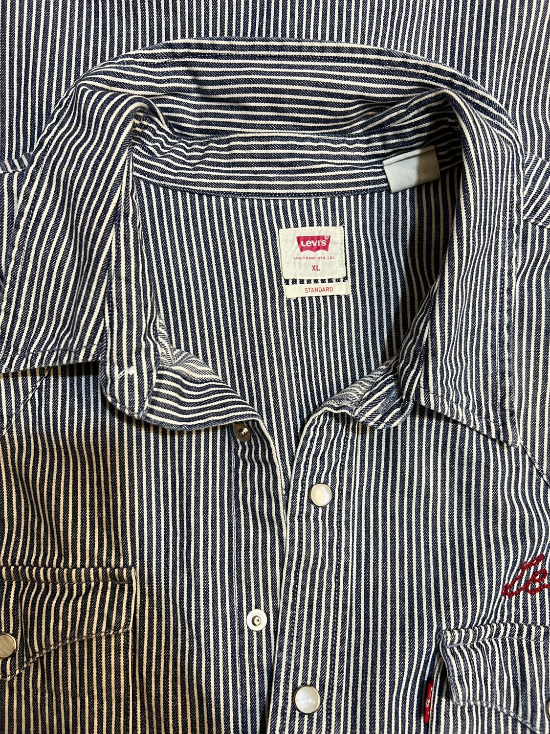리바이스 남성 네이비 스트라이프 웨스턴자켓 셔츠자켓 상품이미지5