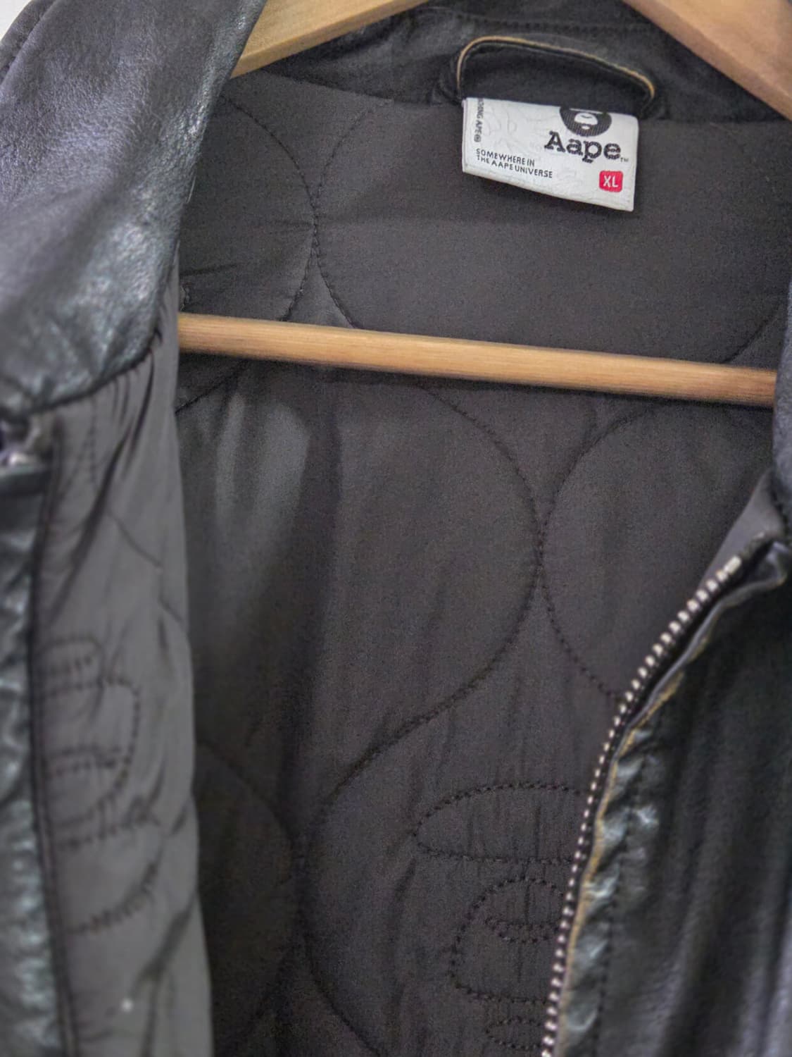 알파인더스트 x 에이프 퀼티드 레더 자켓 XL 상품이미지6